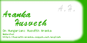 aranka husveth business card